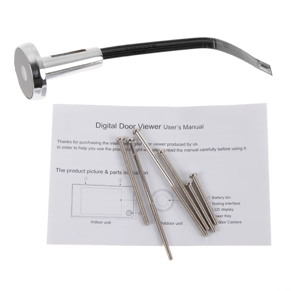 문짝 눈 초인종, 야외 문짝 벨, 디지털 문짝 카메라 초인종, LCD 컬러 스크린, 3.5 인치 120 도 구멍 뷰어