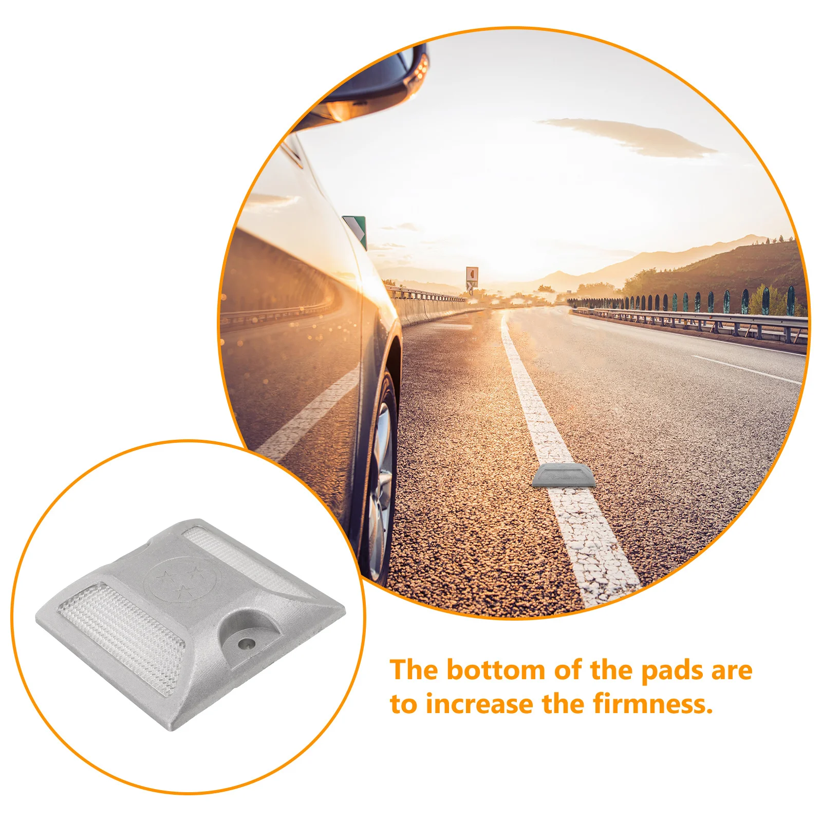 2 قطعة ترصيع الطريق الألومنيوم المصبوب مشرق عاكس معرفات الطريق لتعزيز الرؤية الليلية درب مدخل علامات الطريق #4