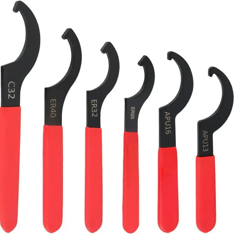 6Pcs/Set Hook Wrench Set C Shape Spanner for Motorcycle Car Repair Universal Hand Tool