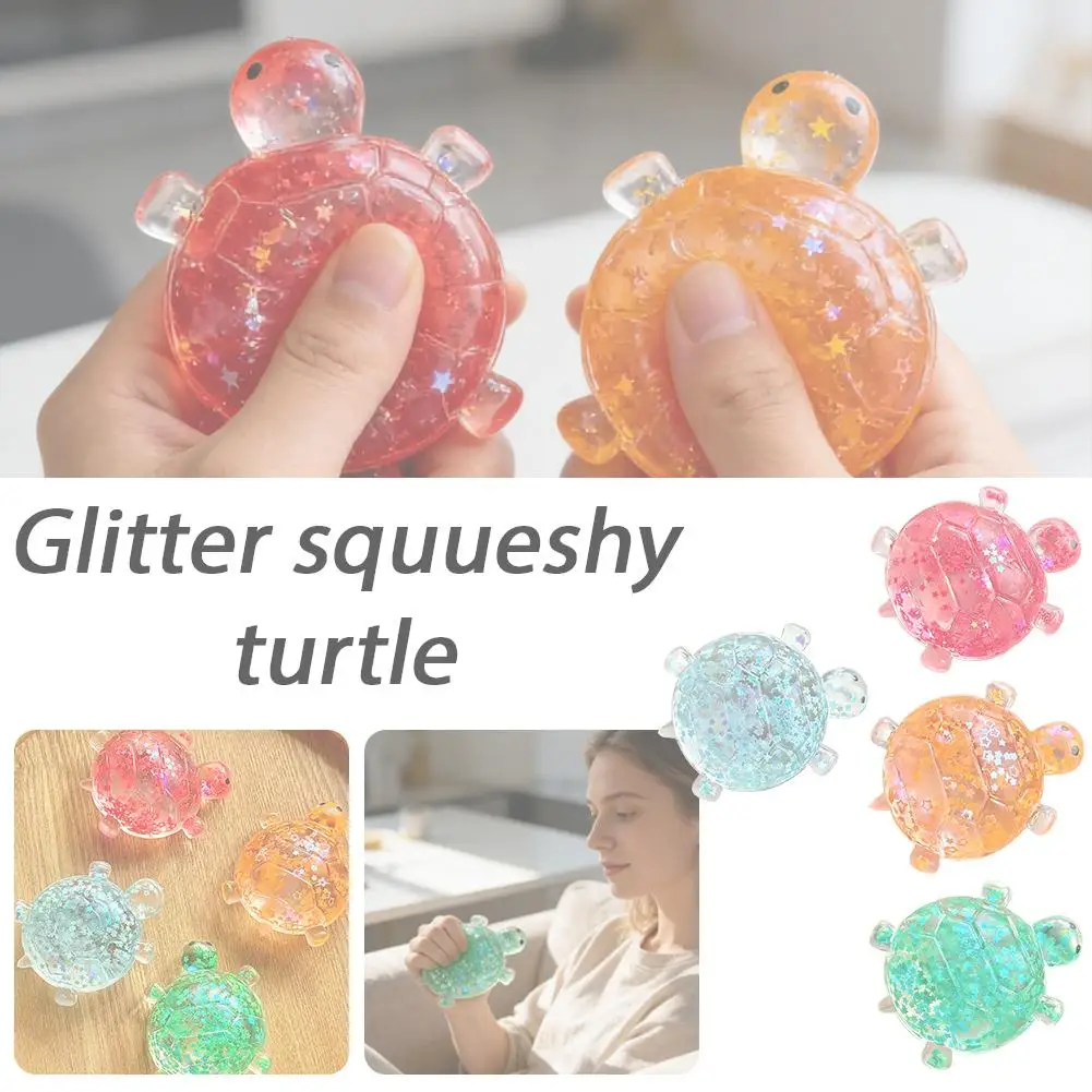 Stressabbauendes Spielzeug Schildkröte TPR Stressball, 7cm Tragbares Niedliches Meeresschildkröten-Spielzeug für Angstlinderung und Konzentration, Mehrfarbig – Detail 6