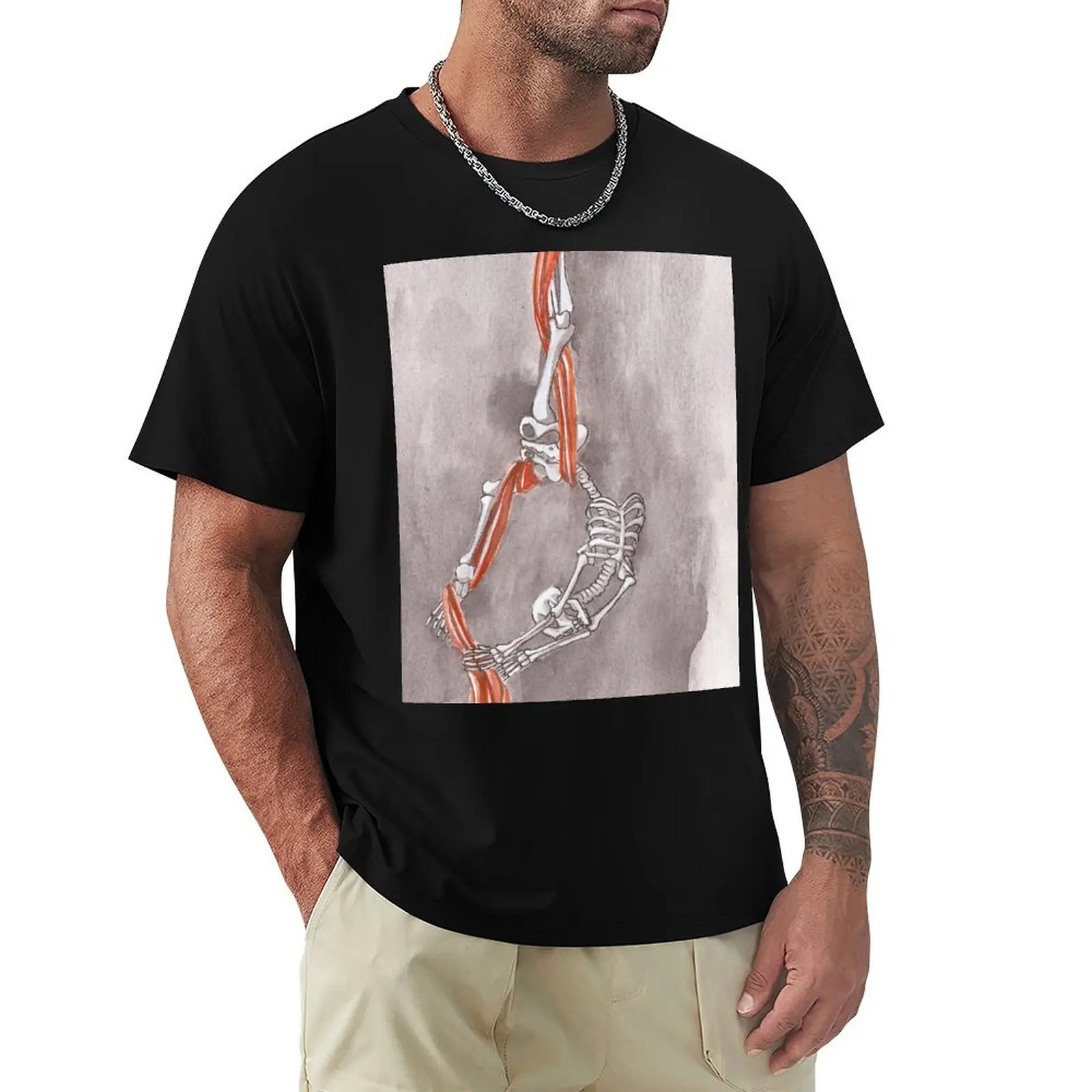 Skeleton doing Aerial Silks T-Shirt Creative Graphic Tee Shirt