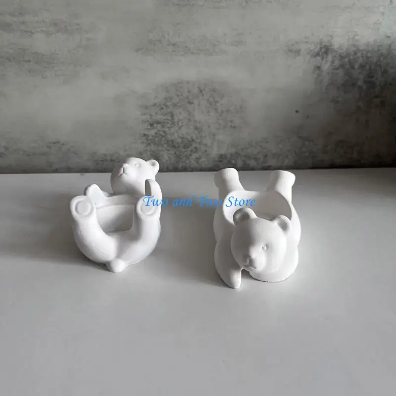 

HX6F Holder Silicone Mold Bracket Molds Bear Handmade Art Supplies Suitable for Making Holder