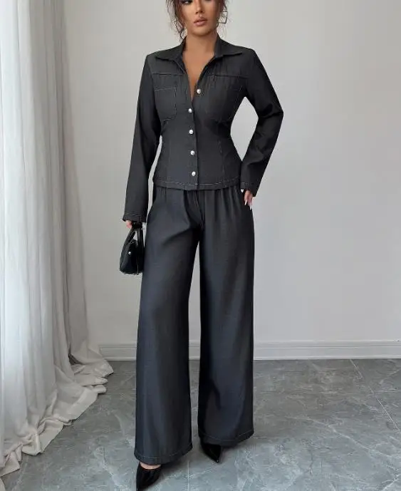 

2025 Autumn and Winter Leisure Vacation Fashionable Outerwear Long Skirt Two-Piece Set Women's Clothing