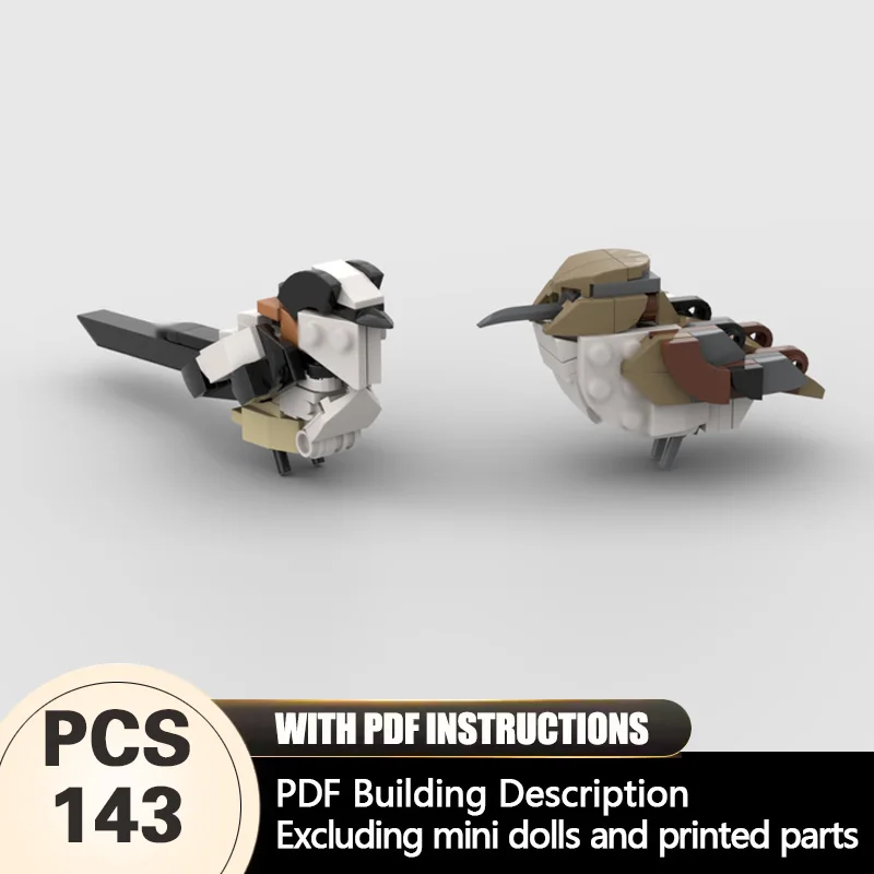 

Creators Animal Series Model MOC Building Bricks Long-Tailed Tit & Treecreeper Modular Technology Gifts Holiday Assemble Toys
