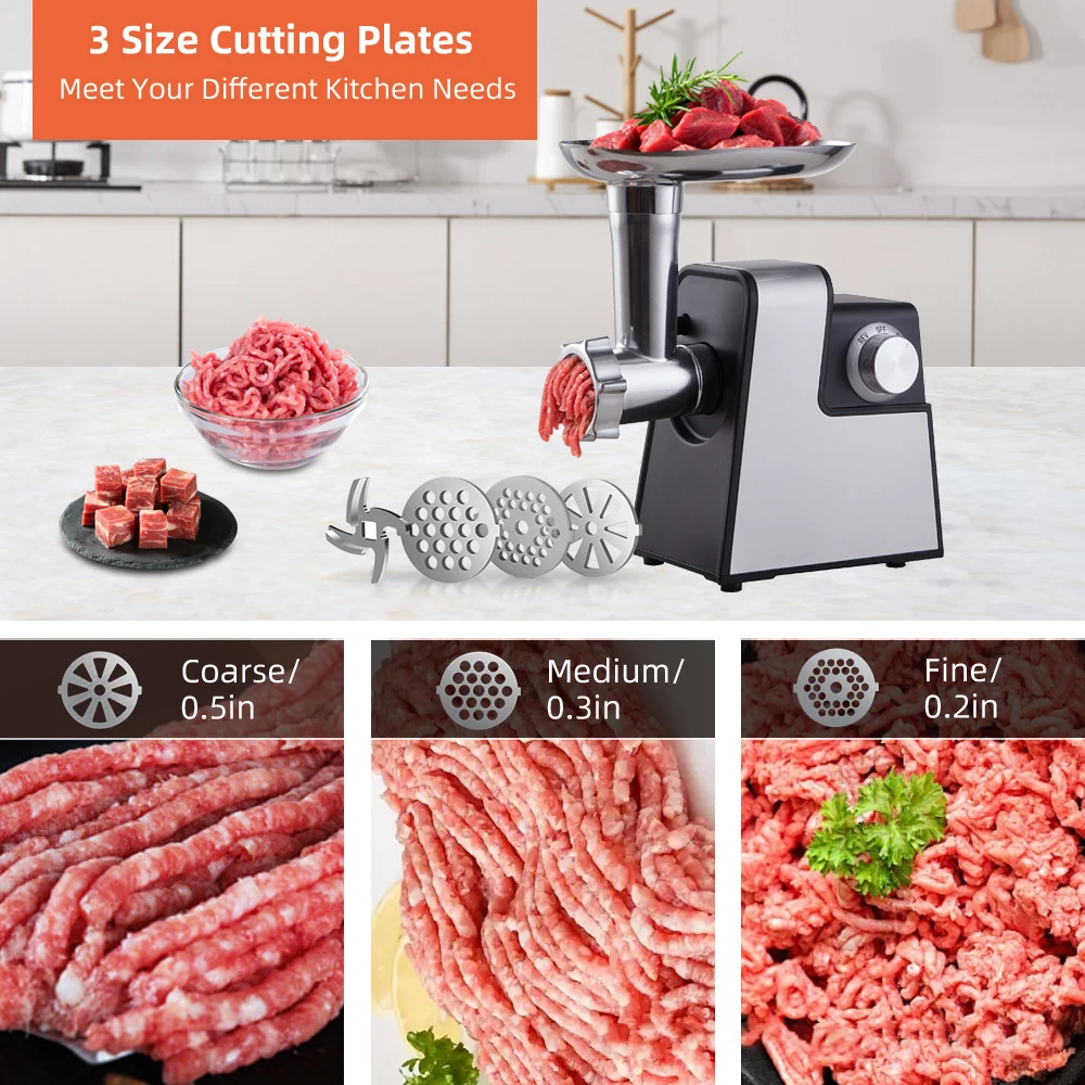 1000W 220V 전기 야채 커터 및 고기 분쇄기 다기능 전기 슬라이서 슈레더 고기 민서 소시지 메이커 및 Kibbe 키트