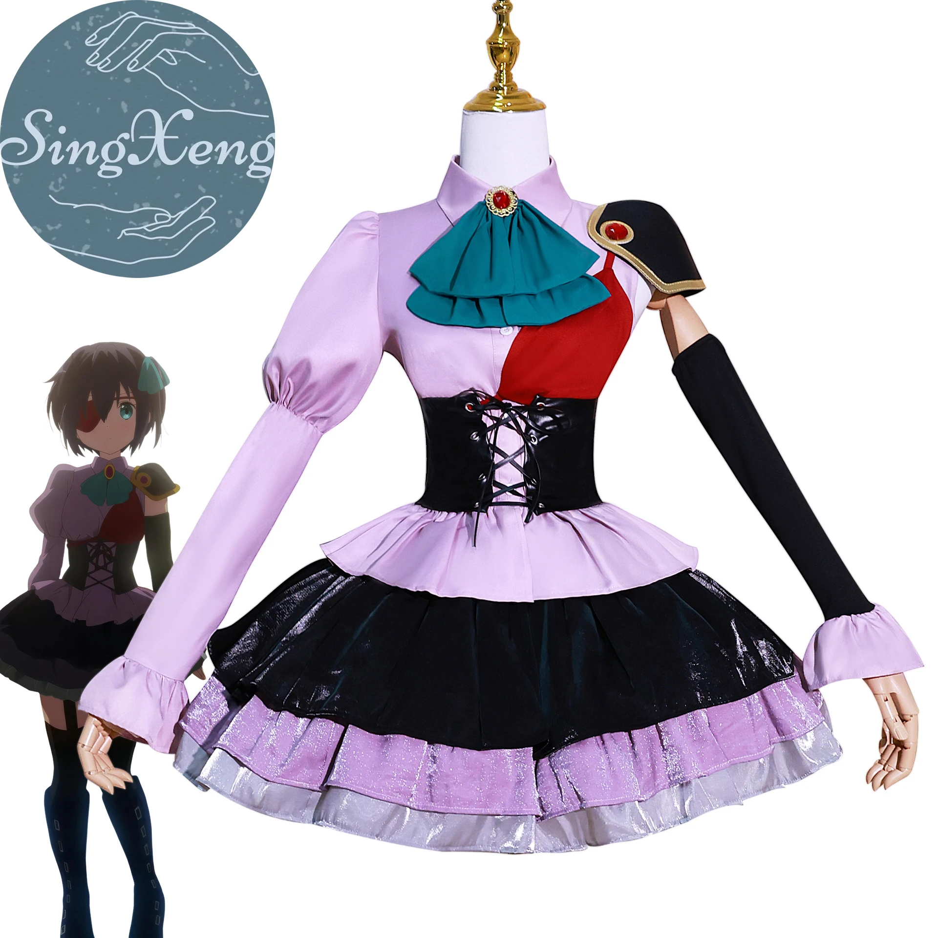 

SingXeng Takanashi Rikka Campus Festival Cosplay Costume Chuunibyou Demo Koi Ga Shitai Gakuen Sai Stage Dress Halloween Suit