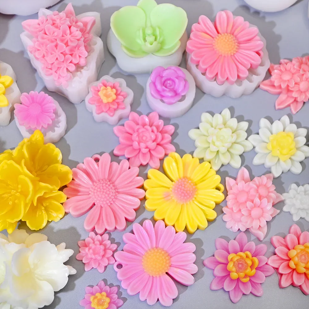 3D Rose Silicone Candle Mold DIY Lotus Flower Resin Soap Mould Gypsum Making Tool Valentine's Day Decor Gifts Candlelight Dinner