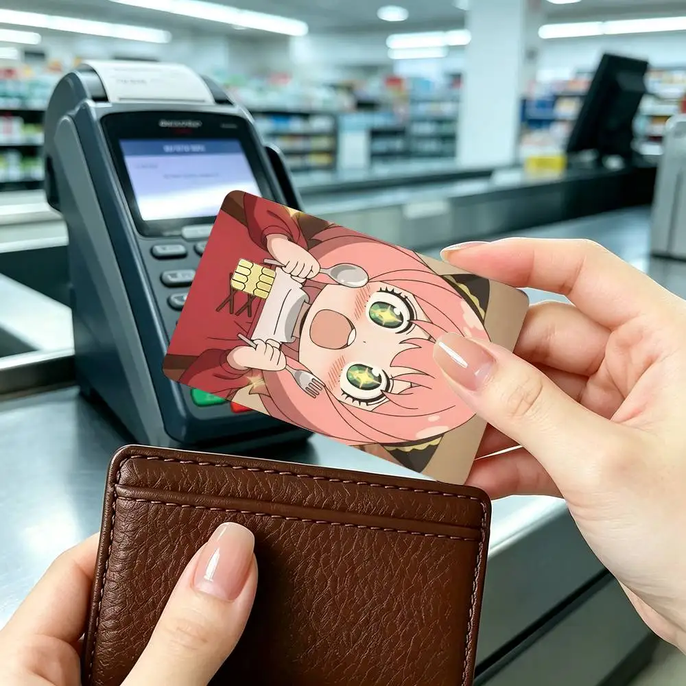 S-SPY FAMILY A-Anya Forger Credit Card HD Stickers Small Chip Waterproof Sticker Game Card Decal Gift