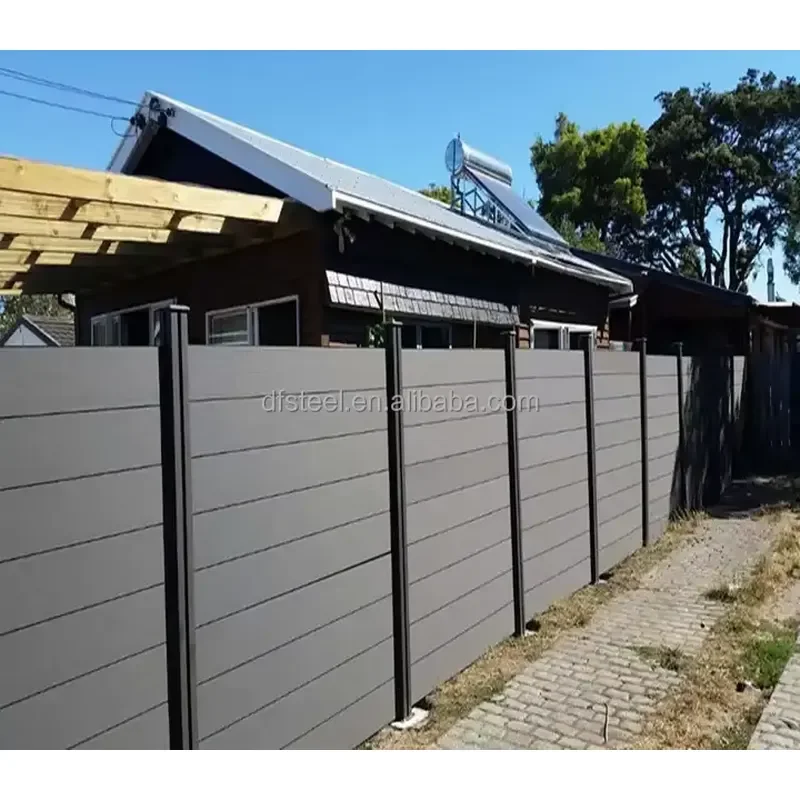 DF UV Resistant Garden PVC DIY Closed Privacy Powder Coated Aluminium Metal Fence Panels Post Outdoor Slat Screens for Houses