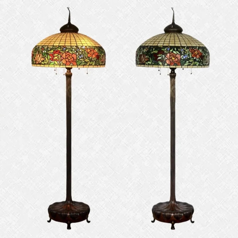 Classical all-copper floor lamp handmade creative Tiffany design hotel application