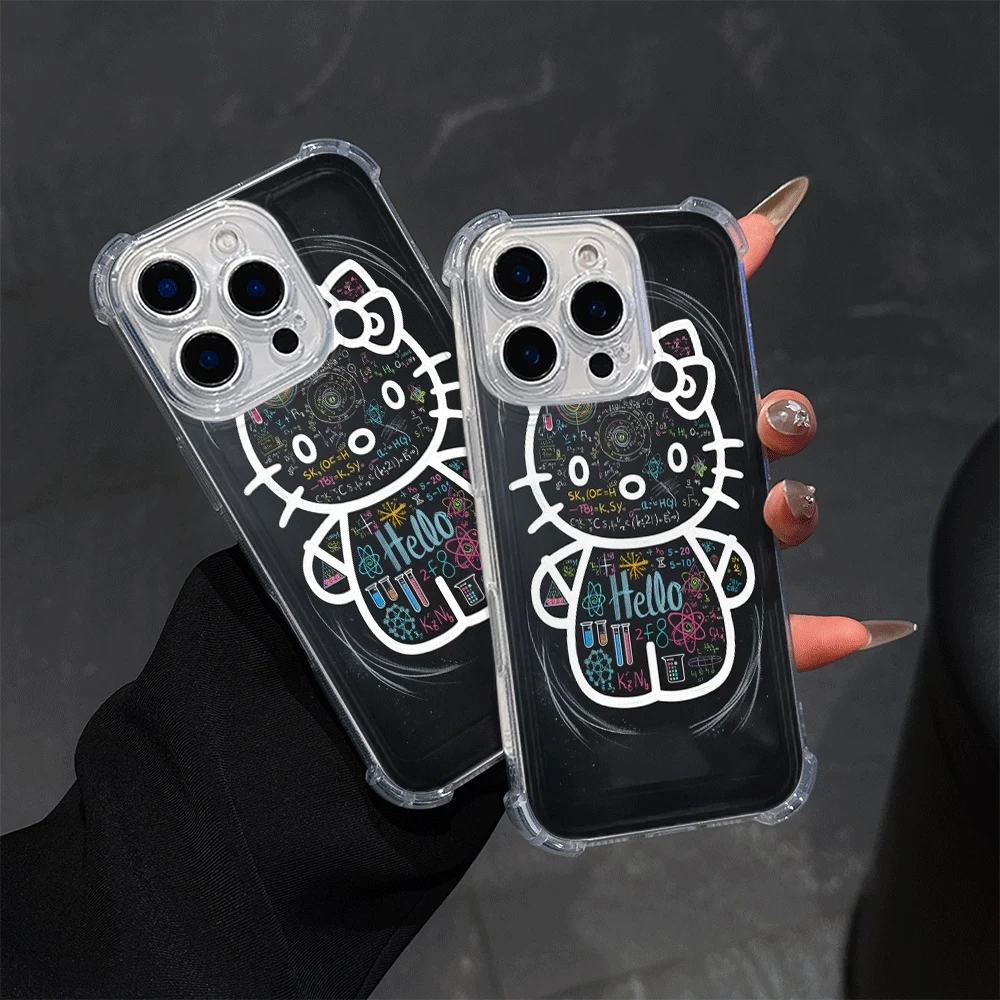 

Мягкий чехол для телефона Hello Kitty для IPhone 16 Pro Max IPhone 16/15/14/13/12/11/x/xs/xs Max, прозрачный чехол для телефона для девочек, милый чехол Hellokitty