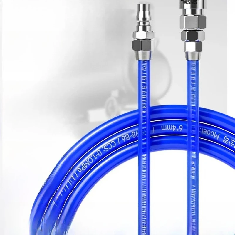 

The air pump air leakage prevention hose of the pneumatic air compressor has a self-locking fitting