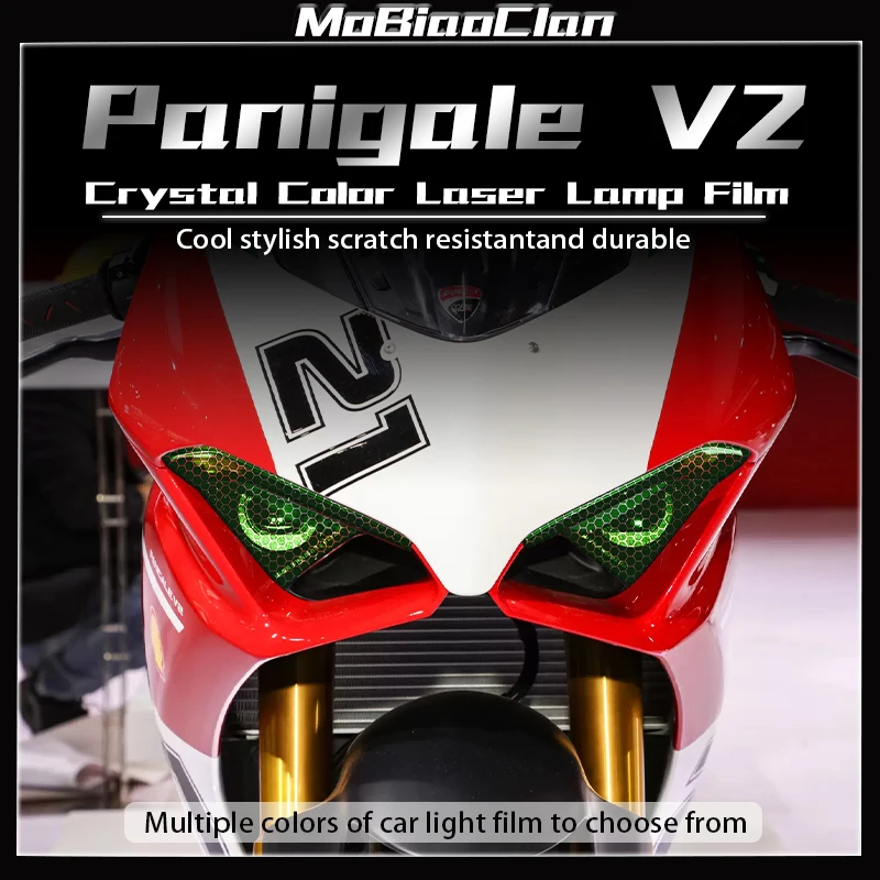 

For Ducati Panigale V2 PANIGALE V2 2024 Modification Accessorie Headlight film smoked black tail light honeycomb laser sticker