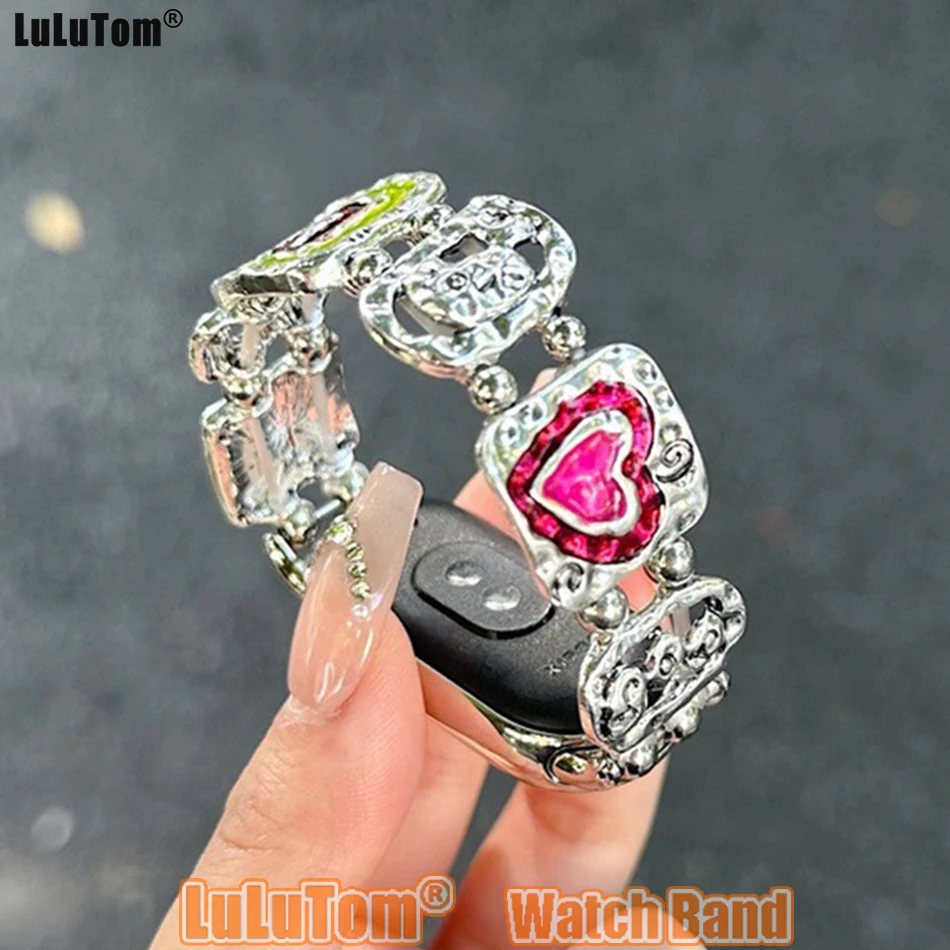 Strap For Xiaomi Mi Band 10 9 8 Pro Fashion INS Dopamine Beaded Watchband For Miband 8Pro 9 Pro Bohemia Metal Bracelet Wristband