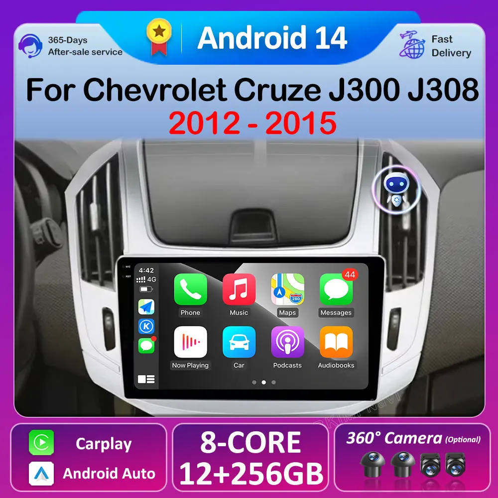 

For Chevrolet Cruze J300 J308 2012 2013 - 2015 Car Video Radio Multimedia Player Wireless Carplay Android 14 Auto Head Unit WIFI