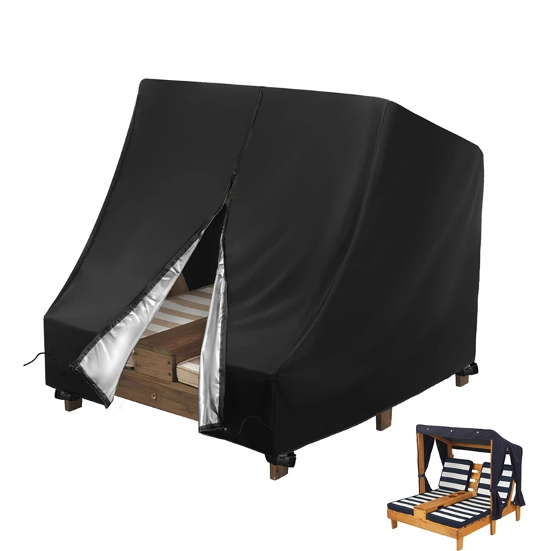 

New-Outdoor Chaise Lounge Cover For Kid Double Chaise Lounge, Waterproof Kids Patio Furniture Set Cover