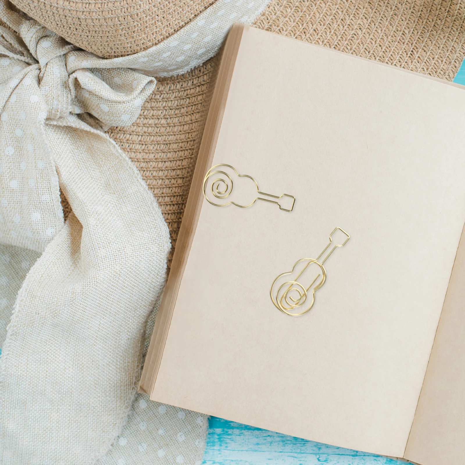 50 Pcs Musical Paper Clip Clips for Decorative Paperclips Office Multifunctional Guitar Shaped Fancy