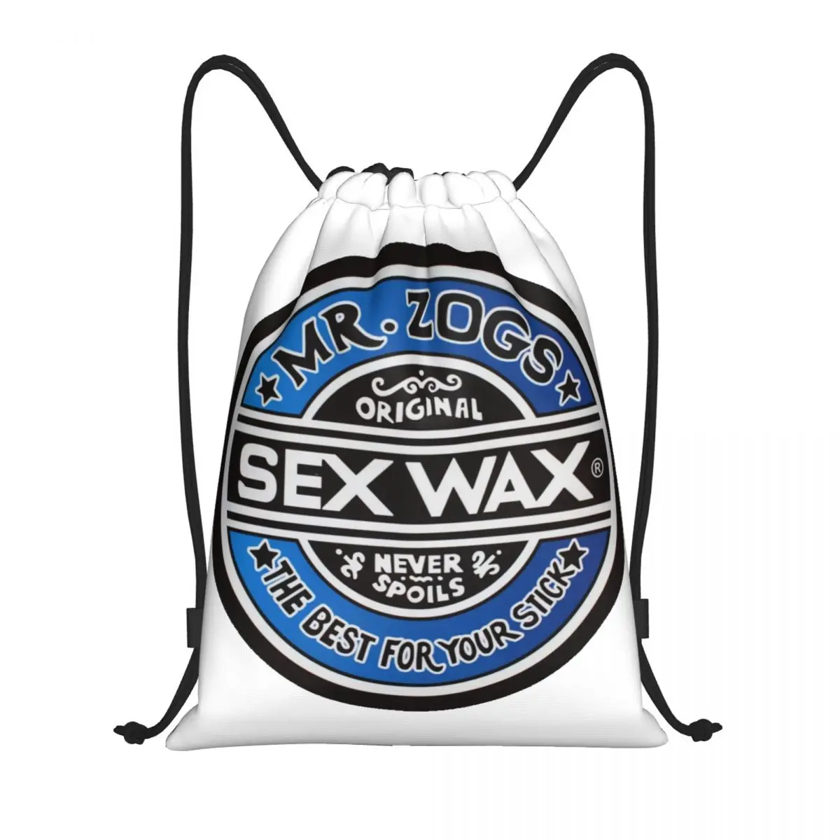 Custom Sex Wax Logo Mr Zogs Drawstring Bags for Training Yoga Backpacks Men Women Sports Gym Sackpack