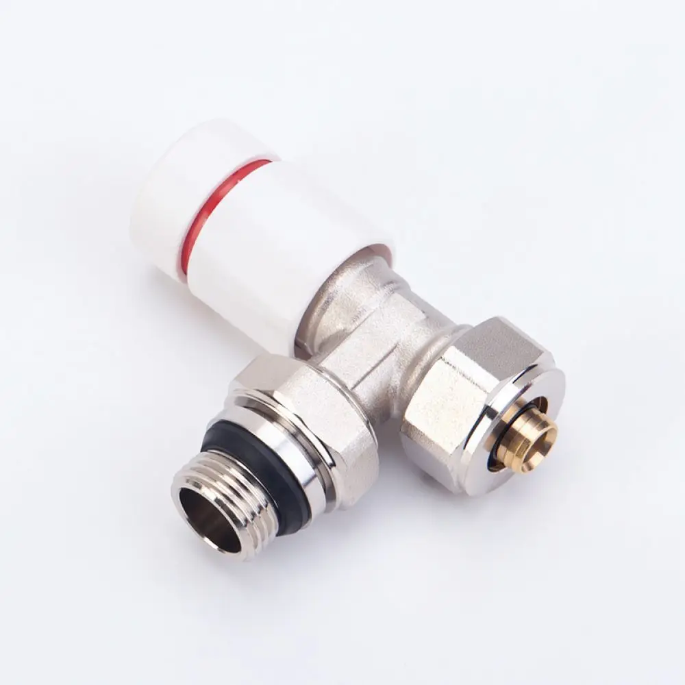 For Shuanglin Angle Heating Radiator Valve Brass Manual Temperature Control Water Flow Regulator Threaded Plumbing System Part