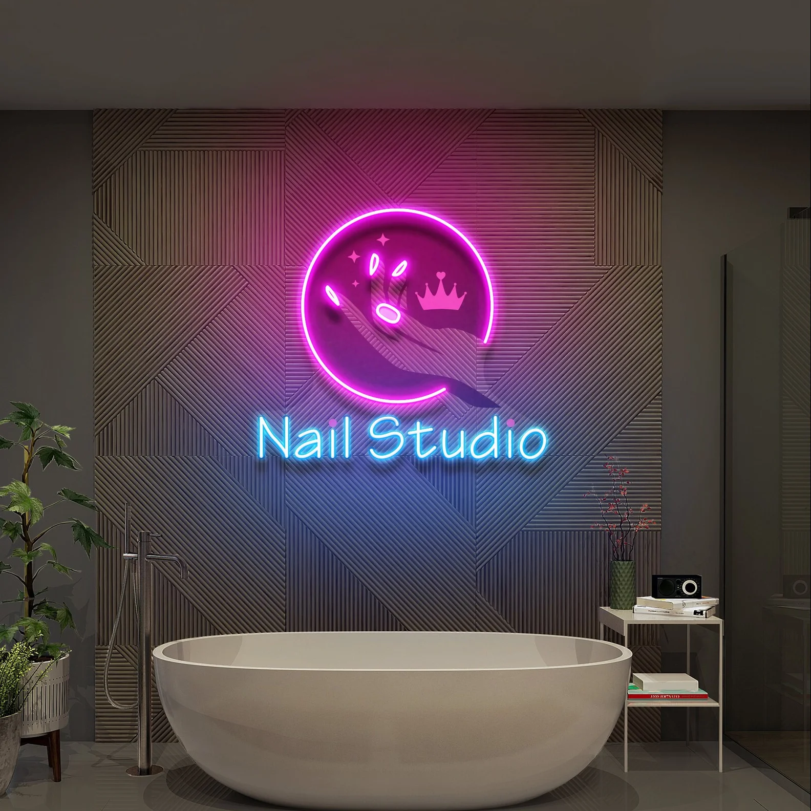 Custom Nail Studio, Hand Nails Studio, Nail Neon Sign, Hand Nail Store Sign, Hand and Lashes Sign, Nails Salon Decoration, Beaut