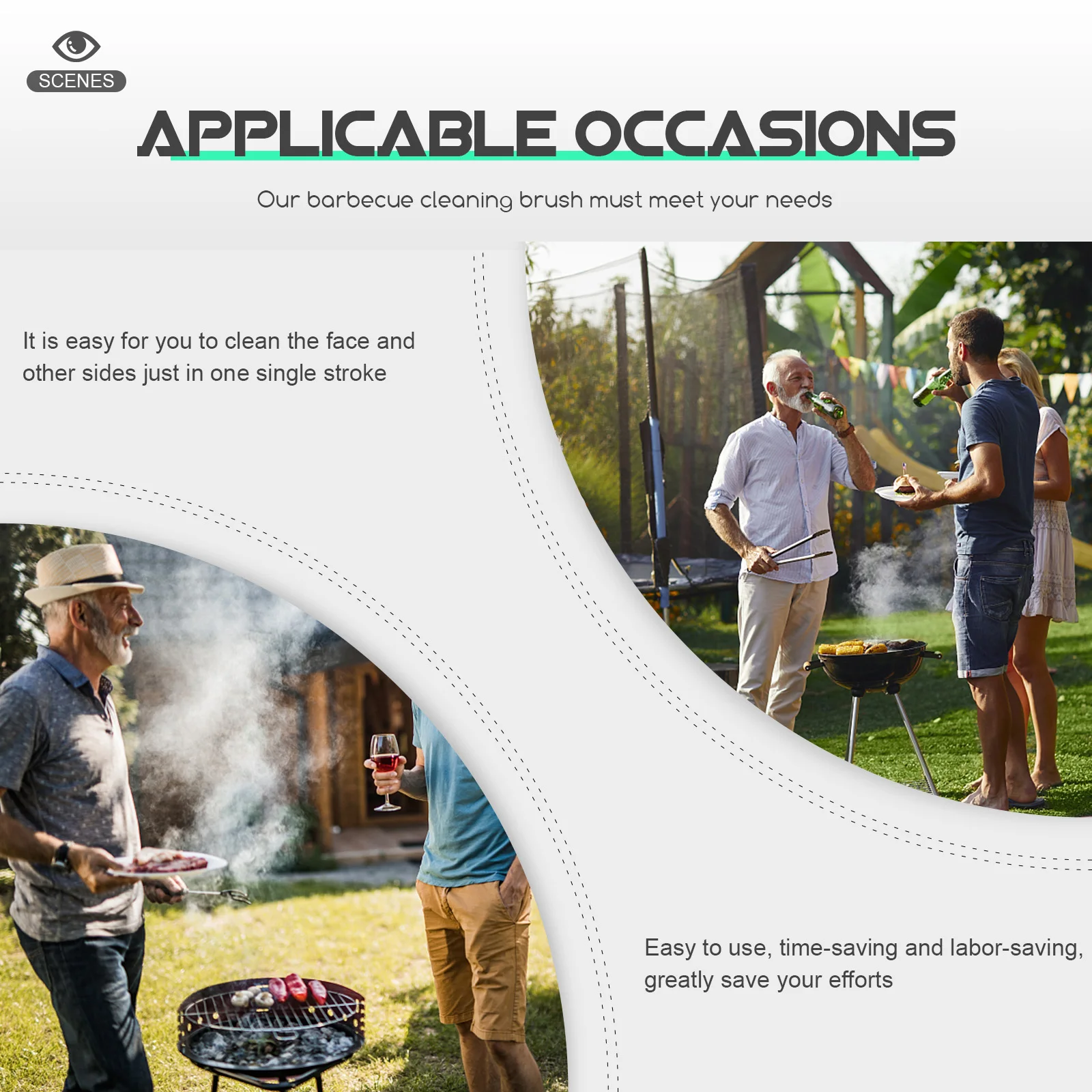 

6 Pcs BBQ Grill Cleaning Brush Cleaner Accessories Barbecue Scrubber Sponge Stove Top Brushes Plastic