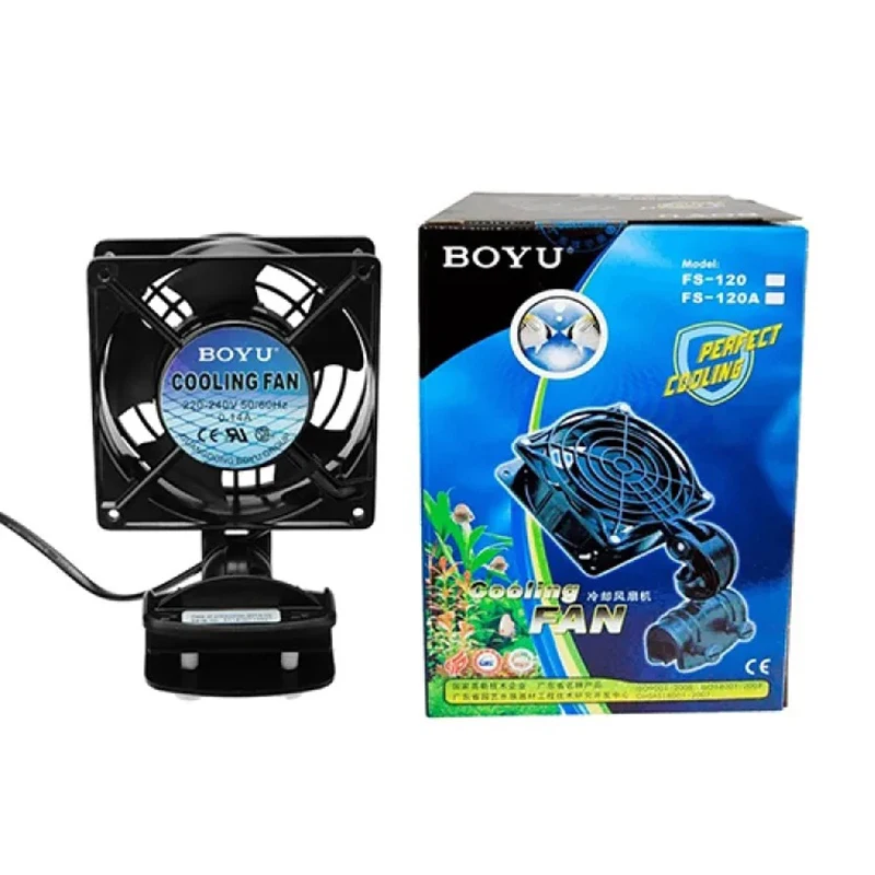 سلسلة BOYU التحكم التلقائي في درجة الحرارة، شبكة حماية عكسية قابلة للتعديل، تبريد المياه المالحة، مروحة حوض السمك، خزان الأسماك #6