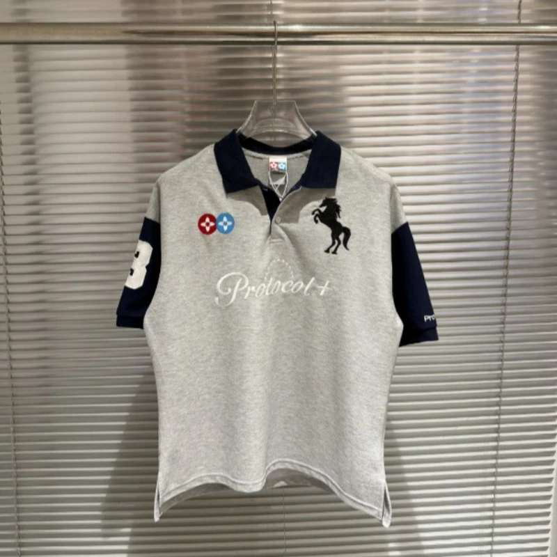 

Protocol Index 2026 New Vandythepink Collaboration Edition Horse Embroidery Badge Colorful Polo Short Sleeve Shirt