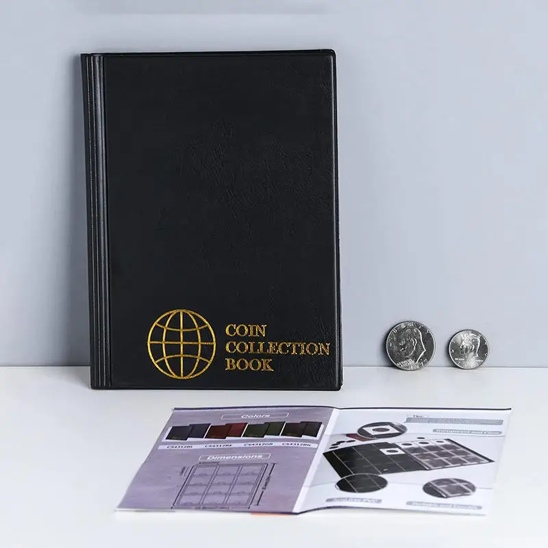 120 Pockets Coin Collection Book Coin Collection Holder Album Commemorative Coin Organizer Storage