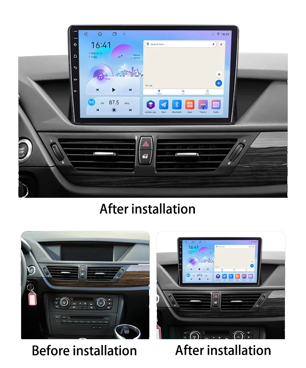 Autoradio per BMW X1 E84 2009-2012 Carplay lettore Video multimediale 2din Stereo Autoaudio unità principale Android navigazione GPS da 9 pollici