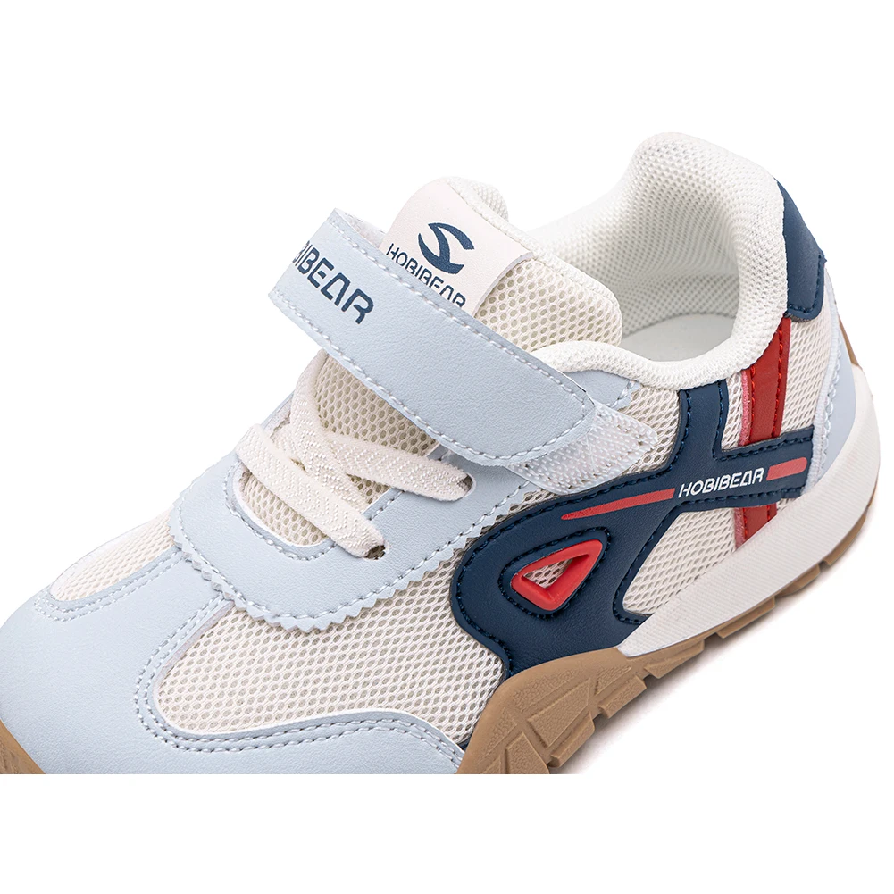 HOBIBEAR Toddler Kids Wide Toe Sneakers Hiking Trekking Outdoor Walking Shoes Hook-Loop Artificial Leather Mesh Running Sneaker
