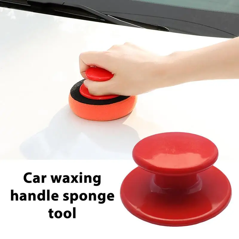 Polishing Pad With Handle Car Wax Applicator Pad With Handle Adhesive Design Car Detailing Sponges Car Detailing Supplies Car