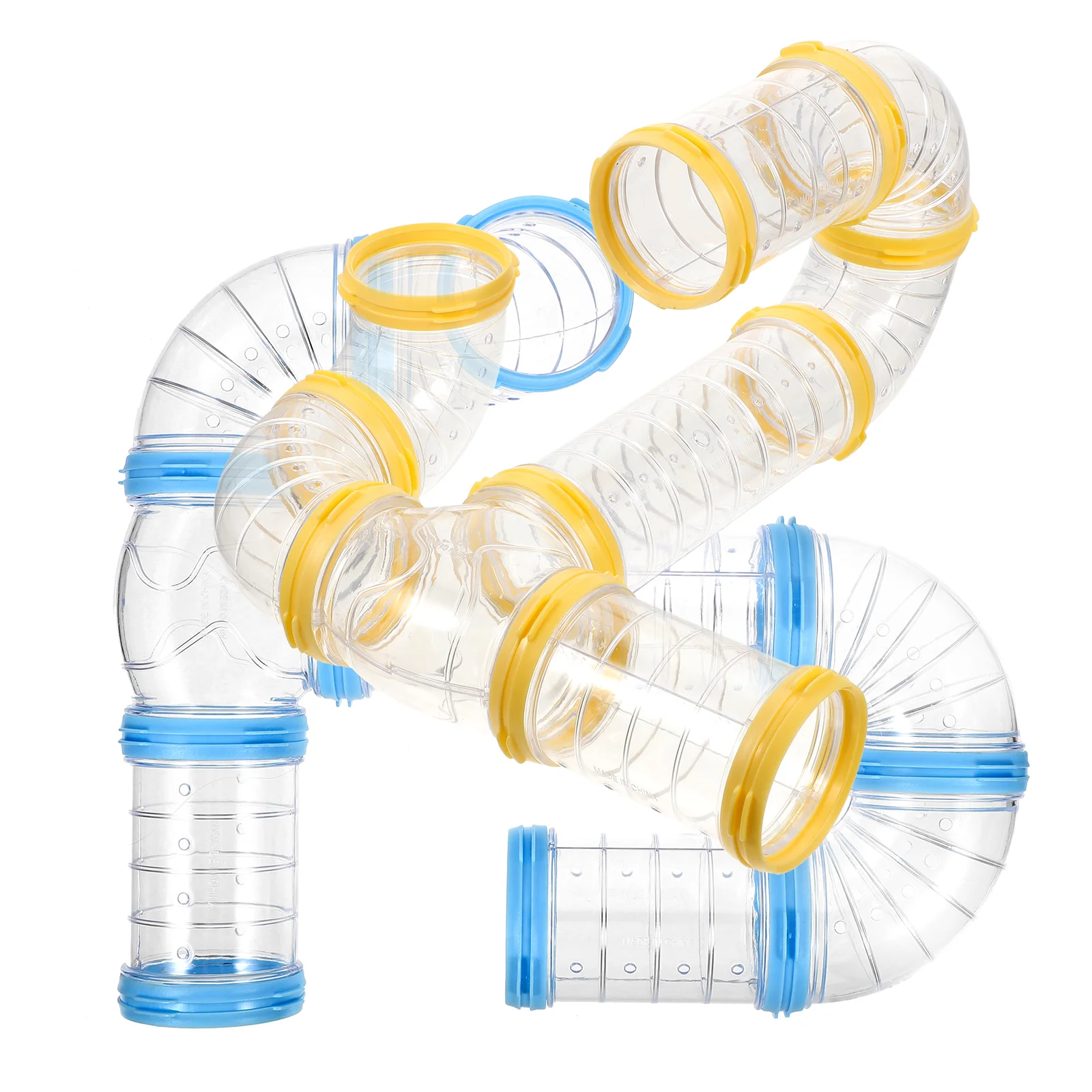 

2 Sets Hamster Tube Kit Plastic Tunnel Pet Toys Guinea Pig Cage Pipe Clear Connector Suite Tubes