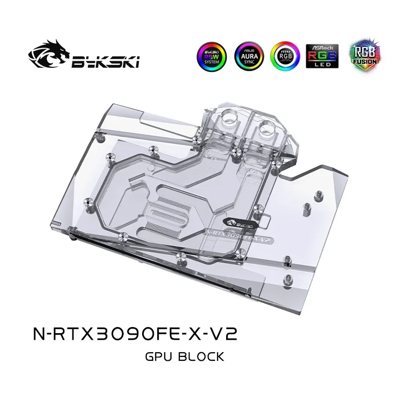 Imagem -02 - Bykski-bloco de Resfriamento para Água Rtx3090 com Placa Gráfica Vga e Rgb para Nvidia Rtx3090