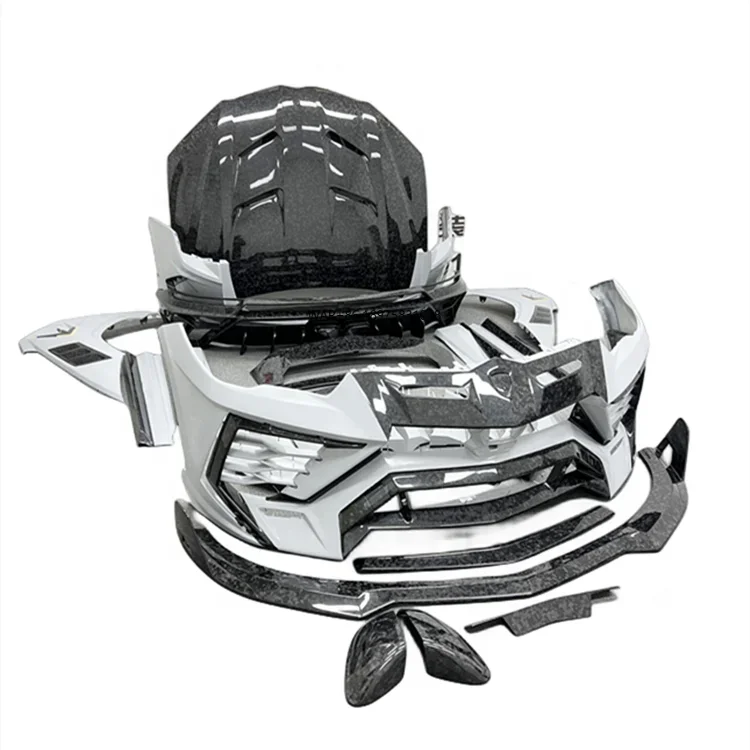 Części karoserii samochodowej z włókna węglowego suchego, kute, przedni zderzak, dokładka progowa, maska silnika, szeroki bodykit w stylu M do zestawu karoserii