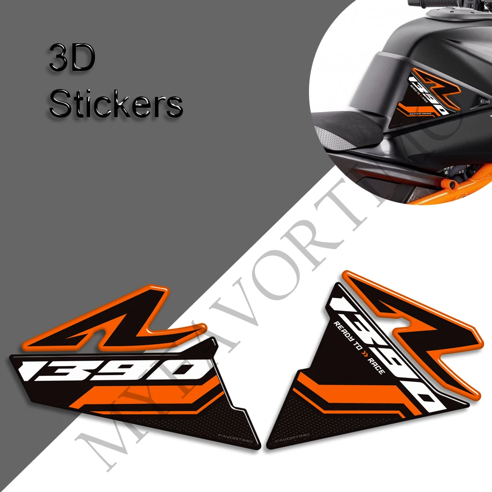 

3D Resin Tank Pad Stickers Motorcycle Fuel Tank Protection Decals For 1390 Super Duke R EVO 2024 2025