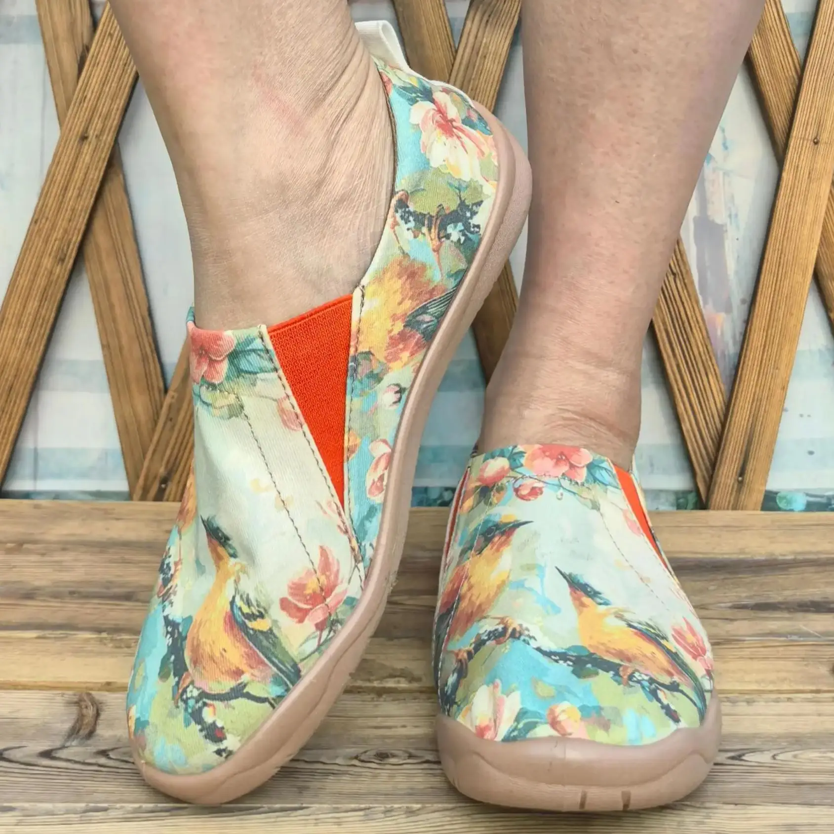 

Women's Spring and Summer New Fashion Animal Bird Print Casual Shoes, Comfortable Shallow Low-Cut Soft Soles, Lightweight and Breathable Large Size Women's Shoes