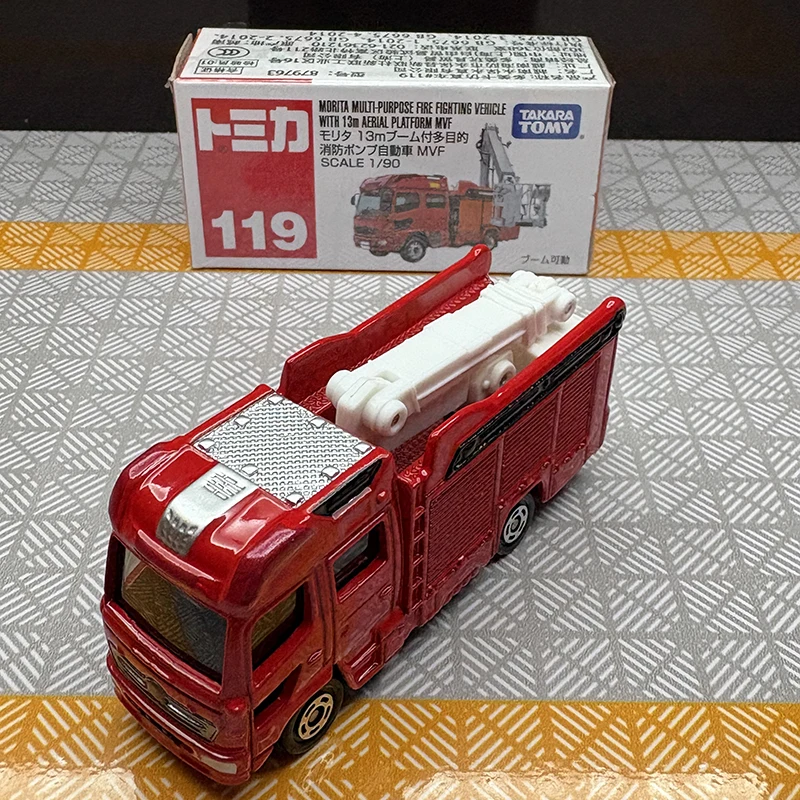 تاكارا تومي توميكا رقم. 119 موريتا مقاتلة مختلفة 13 مترًا مع سيارة بوم مصنوعة من خليط معدني مجموعة دييكاست لعبة عرض للأولاد #4