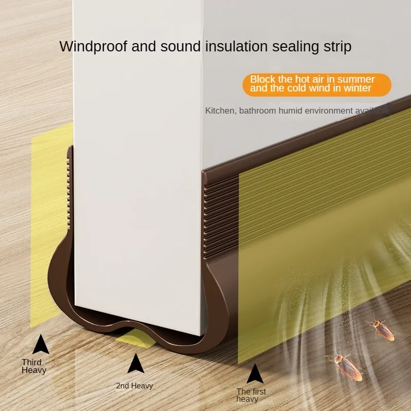 1PC Hot PVC flexible door bottom soundproof board Under Door Draft Stopper Sealing Strip SoundProof  Weatherstrip Draft Guard