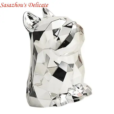 X4YD Snygg näsdukshållare i silver Funktionell hundkonstnärlig näsduksbehållare Praktisk silverfärgad servetthållare för hundar 10 best sales silverförpackning med näsdukar - №3