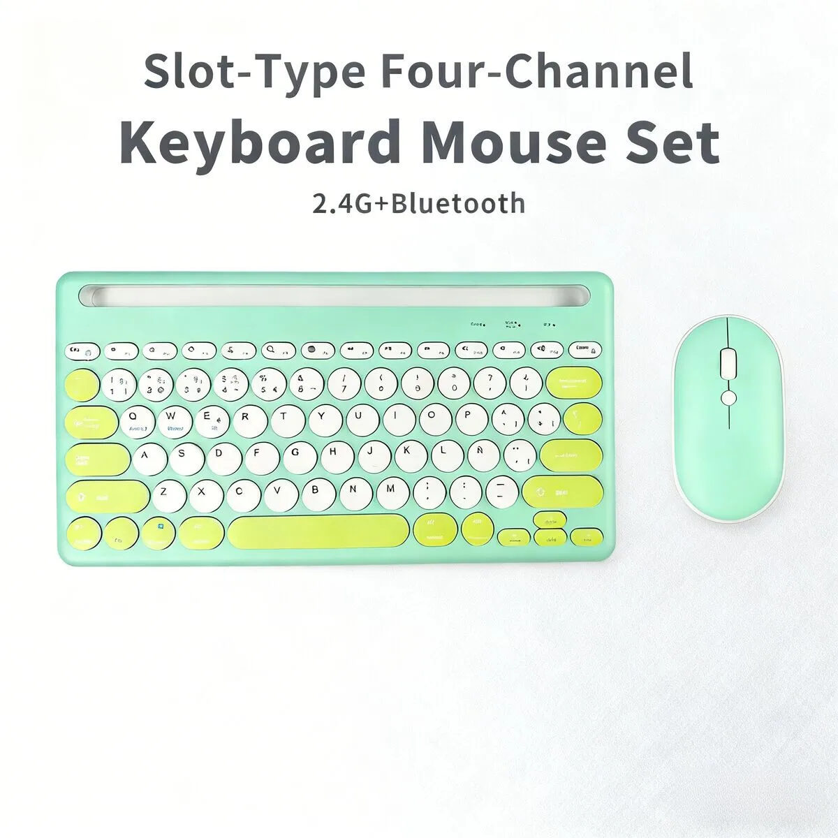 

Беспроводной комплект клавиатуры и мыши с четырьмя каналами Bluetooth, зарядка Type-C, бесшумная клавиатура для планшетов, компьютеров, Android, IOS