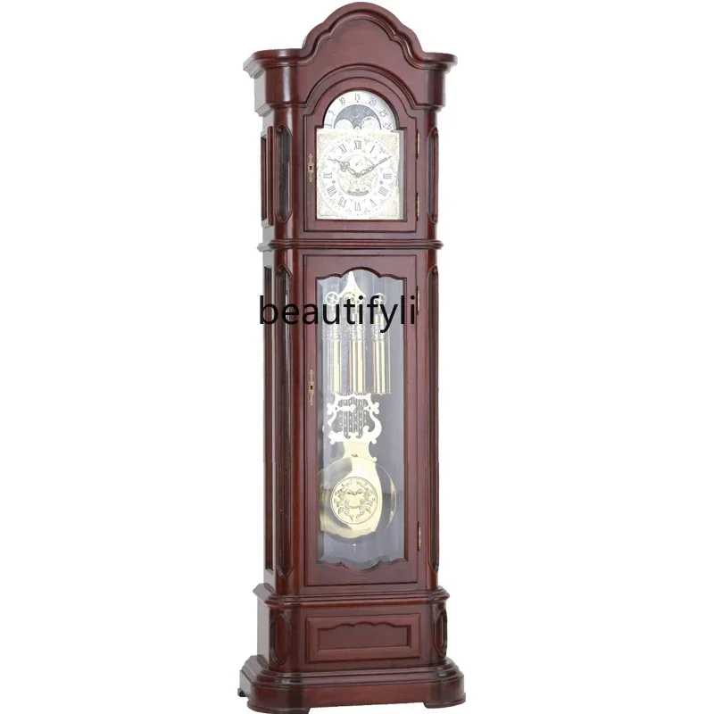 The Grandfather Clock Living Room Mechanical European Clock Chinese Retro Old-Fashioned Home Large Pendulum Clock