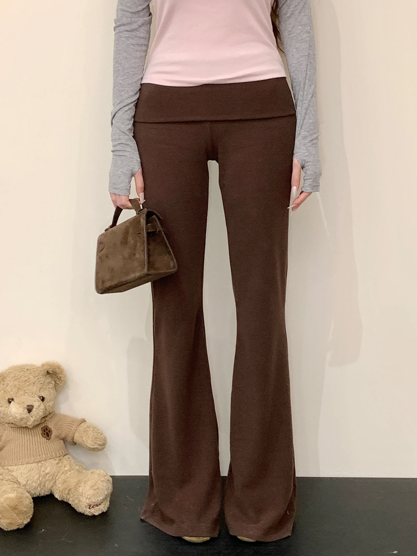 

Женские повседневные брюки свободного кроя, осенне-зимняя новинка, расклешенные брюки в стиле манга, широкие брюки-клеш, индивидуальный дизайн