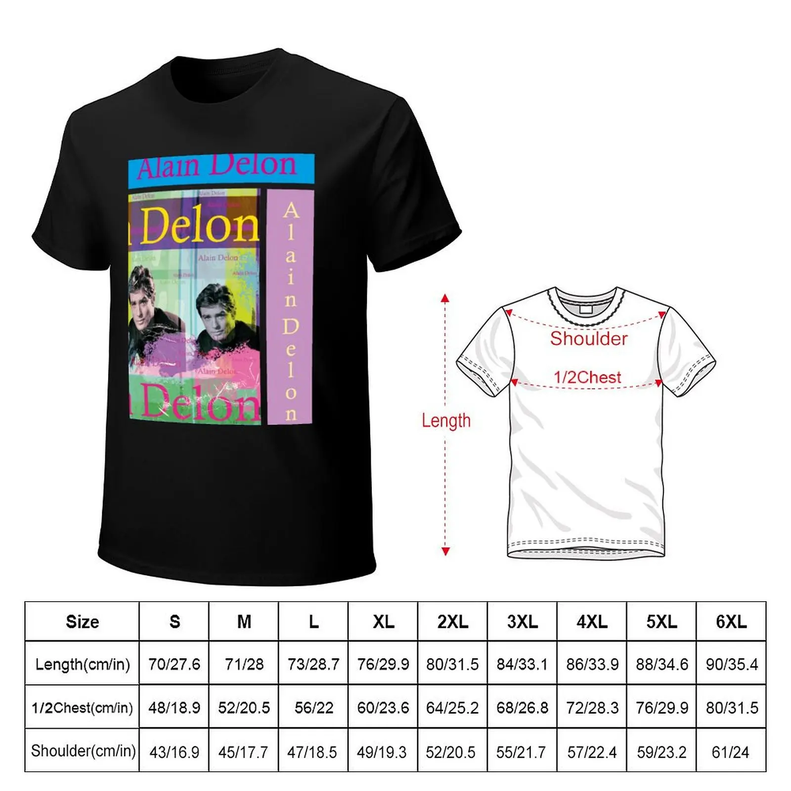 Alain Delon Portrait T-Shirt Regular Fit Plain Tee Shirt