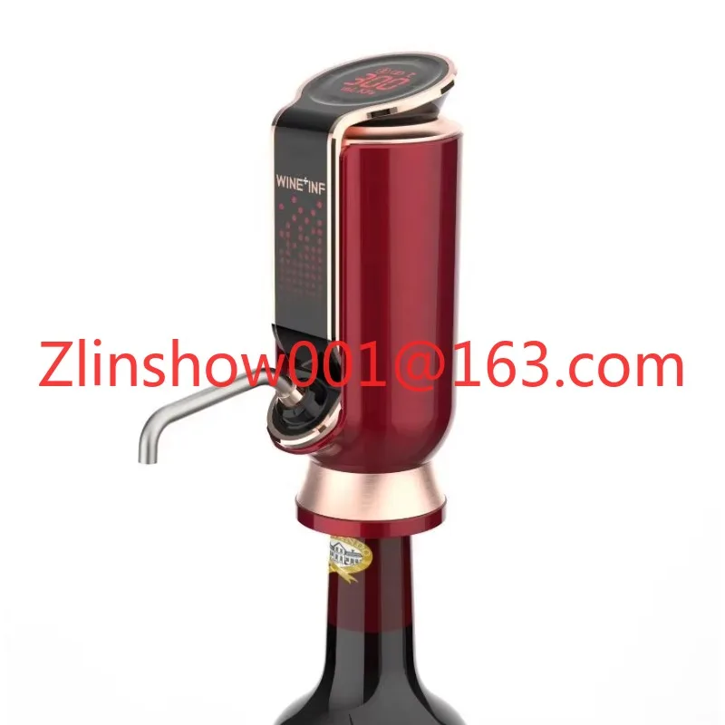 Smart Household Appliances USB Rechargeable Waterproof LED Display Electric Wine Aerator Decanter with Vacuum Wine Saver Pourer