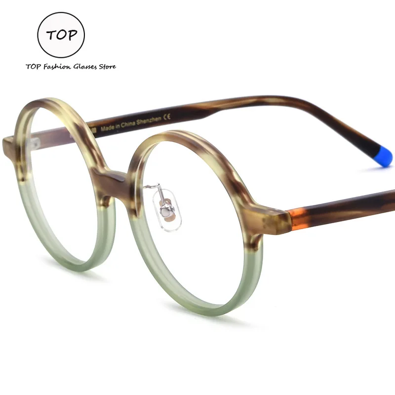 New Multi-color Match Round Frosted Plate Glasses Frame Men and Women Can Match Presbyopia Myopia Anti-blue Glasses Frame