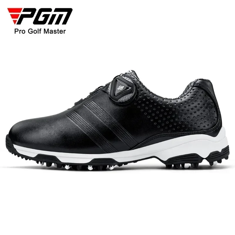 

1PGM Women Golf Shoes Waterproof Lightweight Knob Buckle Shoelace Sneakers Ladies Breathable Non-Slip Trainers Black Shoes XZ115