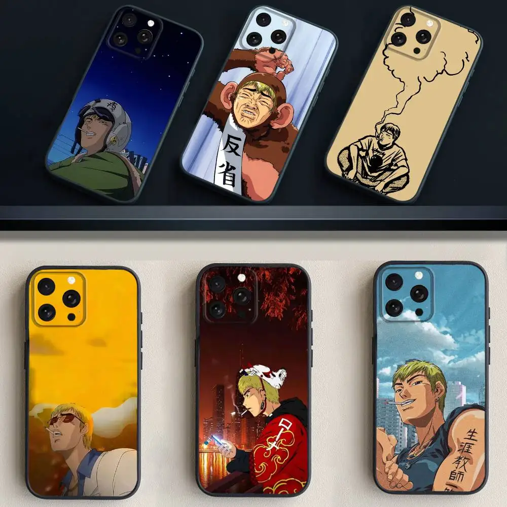 

GTO G-Great Teacher O-Onizuka Phone Case For iPhone 16,15,14,13,12,11 Plus,Pro Max,XS,X,XR,SE,Mini,8,7,Soft Silicone Black Cover