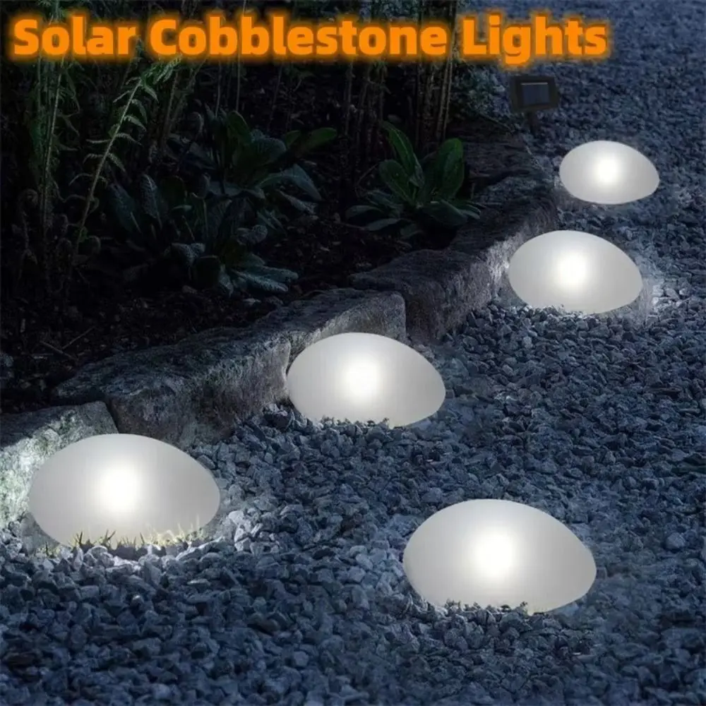 Lampu Batu Solar Bentuk Batu Kerikil Hemat Energi Otomatis Nyala/Mati Lampu Luar Ruangan Nirkabel Tahan Air LED Lampu Solar Teras