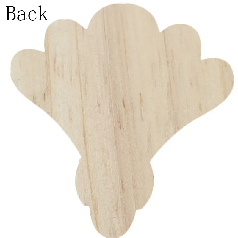 1PC 12cm Wood Applique Furniture Accessories Wood Decal Unpainted Onlay Flower Long Wooden Walls Home Window Decoration