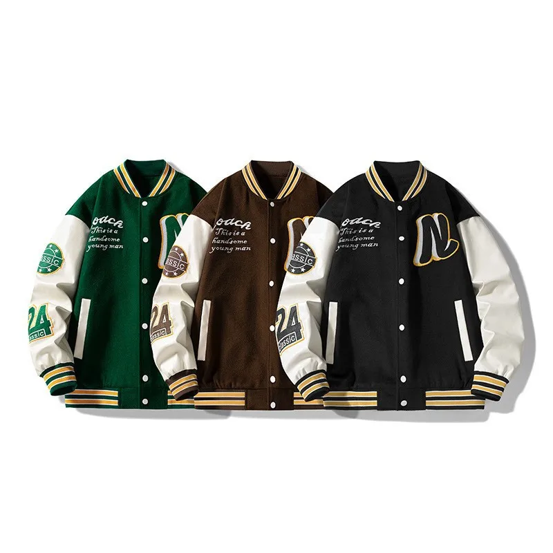 New Men Spring Autumn Fashion Outdoor Jackets Casual Clothing Loose Oversized Baseball Uniform M-3XL Street Sportswear Man